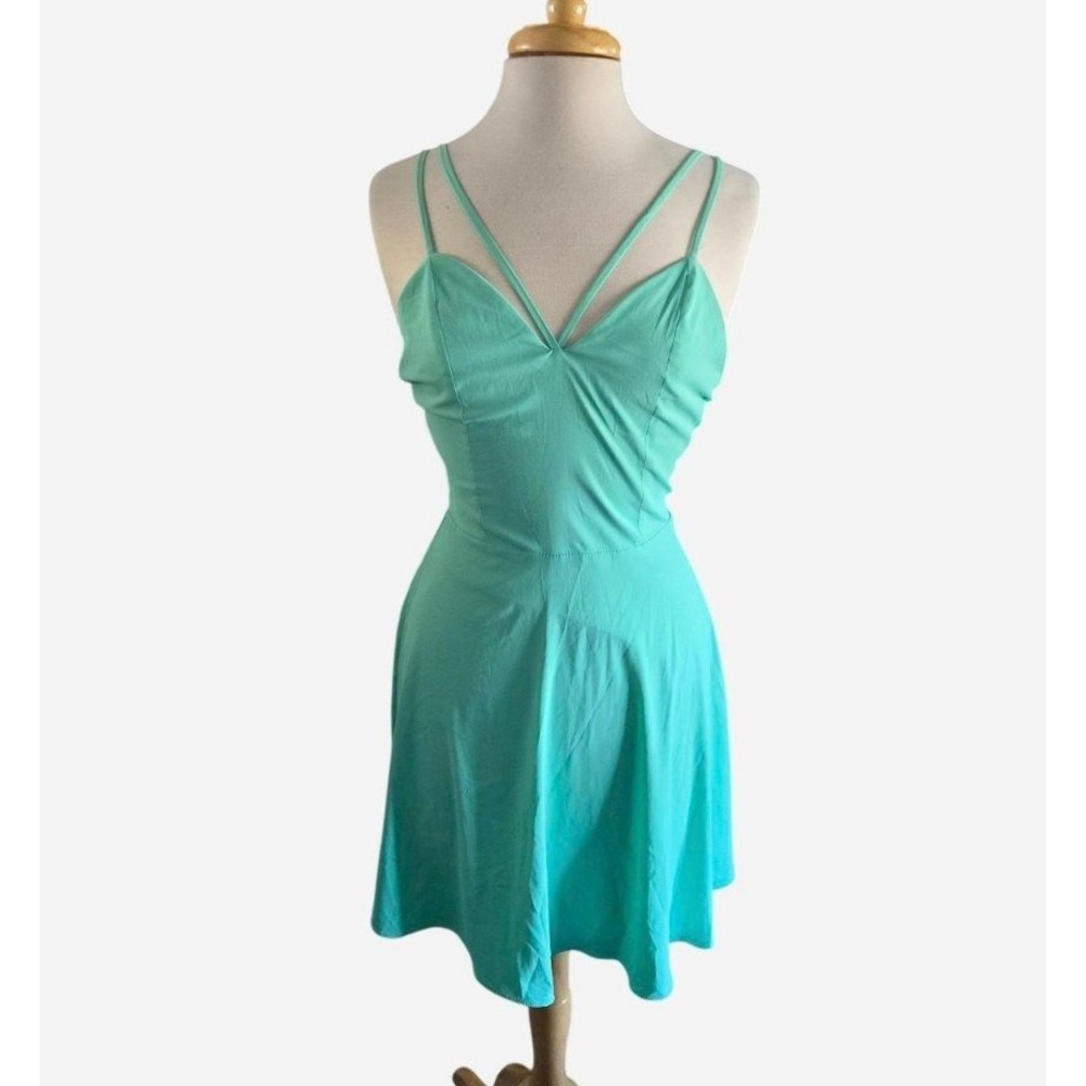 Charlotte Russe Mint Green Strappy Sweetheart Skater Dress Low Back Womens‎ M/L
